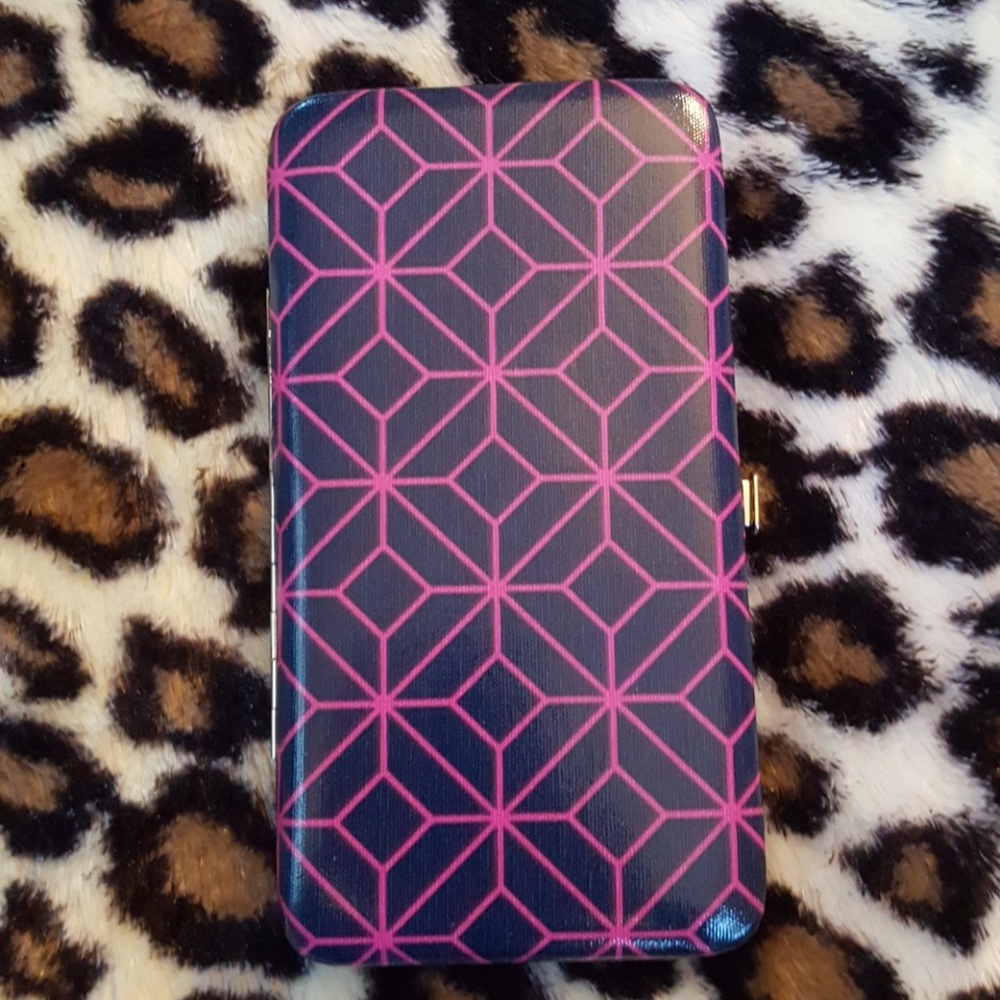 Pink and Navy Folding Wallet